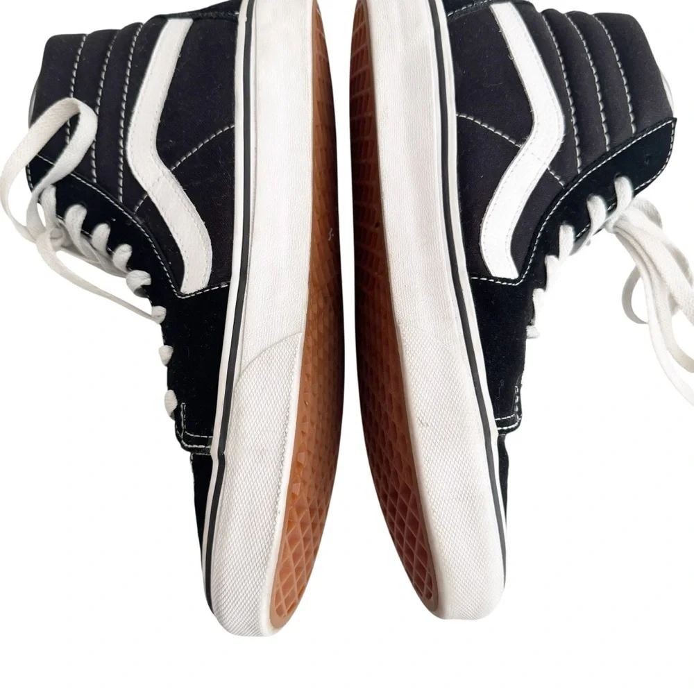 Vans Sk8 Hi Sneaker Canvas Suede Shoe Black Size Men 7 Women 8.5